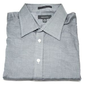 MERONA Gray Tiny Houndstooth Fitted Dress Shirt XL NWOT